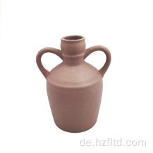 Keramikvase mit zwei Henkeln Sandy-Finish